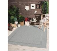 the carpet Mistra - Tapis d’intérieur Moderne, Durable et Facile à Nettoyer, idéal pour Salon, Cuisine ou Salle à Manger, utilisable Aussi en extérieur, Gris Bordure, 80 x 200 cm