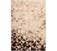 Tapis Tissé à Poils Ras Naila Crème & Marron 200 x 290 cm Beige