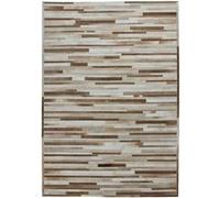 Tapis Tissé en Cuir Fait Main "Lavish" Crème 120 x 170 cm Beige G