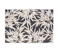 Tapis tissé jacquard imprimé feuillage écru et noir 160x230 160x230cm Blanc
