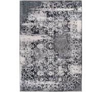 Tapis Tissé Vintage à Poils Plats Saphira Gris 120 x 170 cm Gris