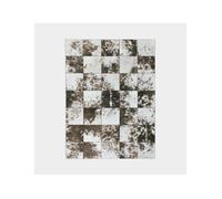 Tapis toucher soft - Imprimé peau de vache - Patchwork marron - 200 x 290 cm