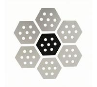 Tapis Traction pour Planche Surf , Modèle FHT-6B1H - Autocollants Antidérapants Hexagonaux Principalement Blancs avec Pièce Centrale Noire