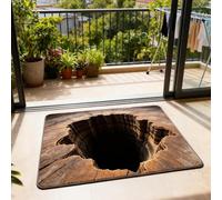 Tapis Trompe L'oeil 3D Trou, Tapis Illusion D'optique 3d Trou Rectangulaire, Paillasson Décoratif Abîme Infini Antidérapant, Aménagement Intérieur Extérieur Entrée Hall Couloir Salle De Bain Chambre