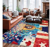 Tapis trophée festif, feux d'artifice festifs, étoiles, revers antidérapant doré, tapis d'intérieur qui ne perd pas ses poils pour salon, chambre à coucher, décoration d'appartement, 1,8 x 2,7 m