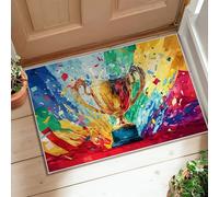 Tapis trophée, tapis de célébration, moderne, éclaboussures colorées, confettis dorés, tapis à poils ras pour salle de bain, chevet, entrée, décoration de porte, 0,6 x 0,9 m