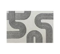 Tapis tufté 100% laine - 160 x 230 cm - Blanc et noir - 2300g/m² - NOCENO