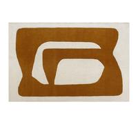 Tapis tufté 100% laine à motifs abstraits - 200 x 290 cm - Marron et blanc - 2400g/m² - AVOLTO