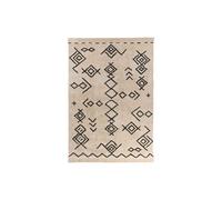 Tapis Tufté à la Main Ethnique ""Mylen III"" Beige & Noir 160 x 230 cm