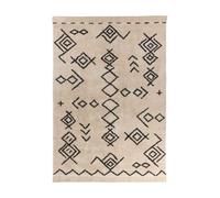 Tapis Tufté à la Main Ethnique ""Mylen III"" Beige & Noir 160 x 230 cm
