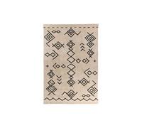 Tapis Tufté à la Main Ethnique Mylen III Beige & Noir 80 x 150 cm Beige