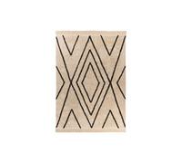 Tapis Tufté à la Main Ethnique Mylen V Beige & Noir 160 x 230 cm Beige