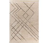 Tapis Tufté à la Main Ethnique "Mylen VI" Beige & Noir 160 x 230 cm Beige G