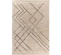 Tapis Tufté à la Main Ethnique Mylen VI Beige & Noir 160 x 230 cm Beige