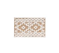 Douceur d'Intérieur - Tapis rectangle Medine - Jute et coton, motif ethnique - Beige 120x170 cm