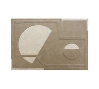 Tapis tufté en relief 100% laine - 160 x 230 cm - Beige - 2000g/m² - SELUNIA
