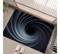Tapis Tunnel En Spirale Sombre D'Entrée Intérieur,Tapis De Porte Design Abstrait Minimaliste Absorbe Paillasson Lavable En Machine Facile À Nettoyer Pour Chambre,Cuisine - 45 X 75 cm, Gris Foncé