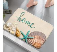Tapis Un paillasson de Porte à thème Coquillage de Plage sur Le thème des Coquillages de Vagues, Facile à Nettoyer, Sol en Flanelle résistant aux Taches, adapté à la Salle de Bain, LI 3D-40x60cm