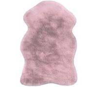 Tapis Uni Doux Poils Longs "Rabbit" 60x90cm Rose Rose G