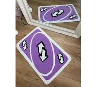 Tapis uno Rug en Forme de Carte 60 x 90 cm - Doux, Mignon, Antidérapant, Lavable - Tapis pour décoration Chambre, entrée Intérieur Extérieur, Salle de Bain, Cuisine (Carte Reverse Violet)