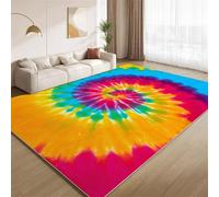 Tapis Vagues Orange Ombrées, Tapis Pigment Coloré Ombré D'Entrée à Poils Courts Antidérapant Doux Lavable Fin pour Salon Chambre à Coucher Couloir Intérieur 60x90cm