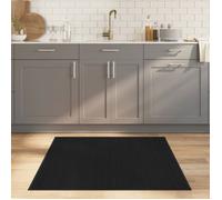 vidaXL – Tapis carré 100x100 cm – Bambou – Antidérapant – Noir