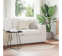 Tapis Vidaxl Beige Coton 80 X 150 Cm Tapis D'accent Ovale
