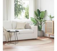 Tapis Vidaxl Beige Polyester 100 X 200 Cm Tapis D'accent Ovale