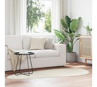 Tapis vidaXL Crème Polyester 100 x 200 cm Antidérapant