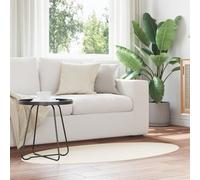 Tapis Vidaxl Crème Polyester 80 X 150 Cm Tapis Ovale Minimaliste