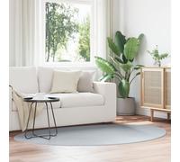 Tapis Vidaxl Gris Polyester 140 X 200 Cm Motif Tapis D'aire Ovale