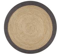 vidaXL Tapis fait à la main en jute avec bord Gris foncé 90 cm