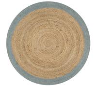 Tapis - vidaXL - Jute fait à la main - 120 cm - Vert olive - Naturel - Rond