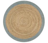 Tapis - vidaXL - Jute fait à la main - 150 cm - Bord vert olive - Naturel et durable