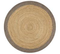 Tapis - vidaXL - Jute fait à la main - 90 cm - Rond - Intérieur - Gris naturel