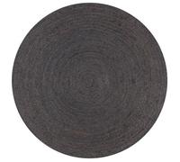 Vidaxl Tapis Fait À La Main Jute Rond 150 Cm Gris Foncé