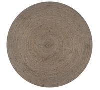 Vidaxl Tapis Fait À La Main Jute Rond 150 Cm Gris
