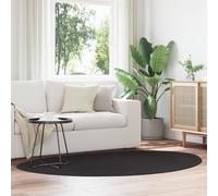Tapis Vidaxl Noir 100% Polyester 140 X 200 Cm Tapis D'area Ovale