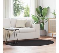 Tapis Vidaxl Noir Coton 120 X 170 Cm Tapis De Surface Ovale Moderne