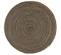 Tapis - vidaXL - Spirale Noir - Jute tressé - Diamètre 90 cm - Fait à la main