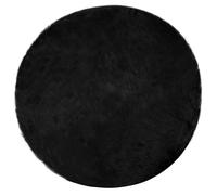 Tapis - VIDAXL - Tafalla - Rond Ø100 cm - Fausse peau de mouton polyester - Noir