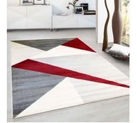 Tapis - VIMODA - Moderne - Motifs Géométriques - Rouge - 80x150 cm - Antidérapant