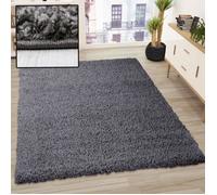Tapis - VIMODA - Prime Shaggy - 150x150 cm - Gris - Mèches longues