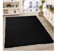 Tapis - VIMODA - Prime Shaggy - Rond 160 cm - Mèches longues - Noir