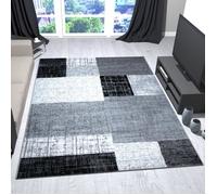Tapis - VIMODA - Salon carrelé gris - 80x300 cm - Synthétique - Moderne