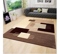 Tapis - VIMODA - Salon trendy beige - 80x150 cm - motifs carrés - moderne