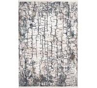 Tapis Vintage à Franges Akropolis I Gris & Bleu 80 x 150 cm Gris