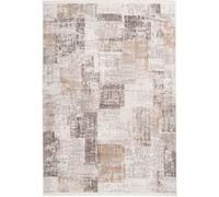 Tapis Vintage à Franges Akropolis IV Gris & Argent 80 x 150 cm