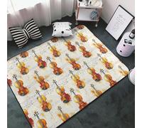 Tapis vintage à imprimé violoncelle pour décoration de salon - Tapis antidérapant et lavable pour chambre à coucher, salle à manger, salon, chambre, 152,4 x 99,1 cm