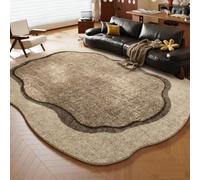 Tapis Vintage Géant Extraordinaire, Tapis De Sol, Dessus-de-lit Anti-dérapant pour Salon Et Chambre, Doux en Fausse Laine(Brown F,180x200cm)